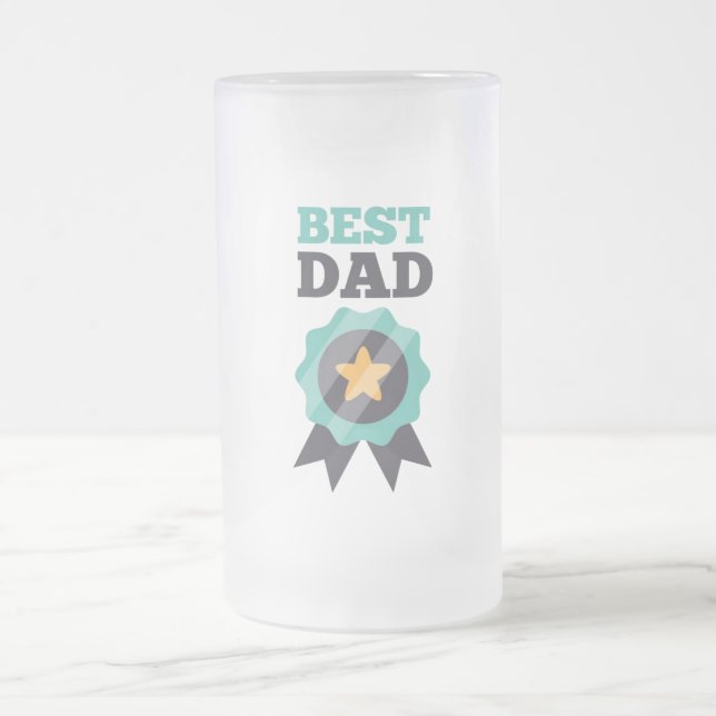 Best Dad Frosted Glass Beer Mug (Center)