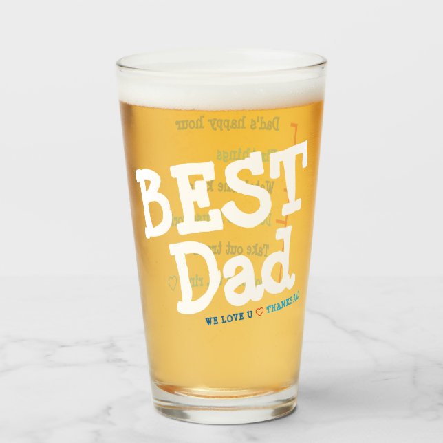 Best Dad Glass, best gift for Father's Day Glass (Front Filled)