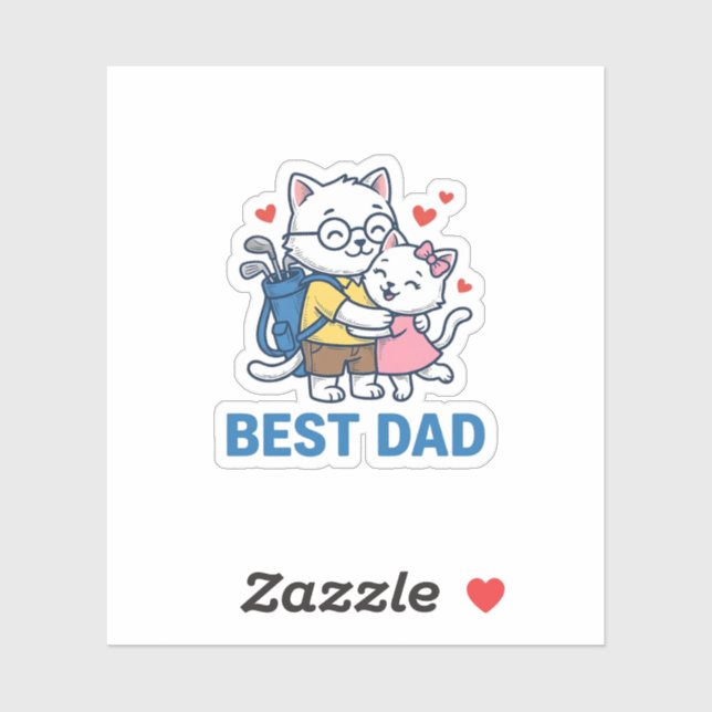 Best Dad Golf Cat Hug Cute Vector Design_1 (Sheet)