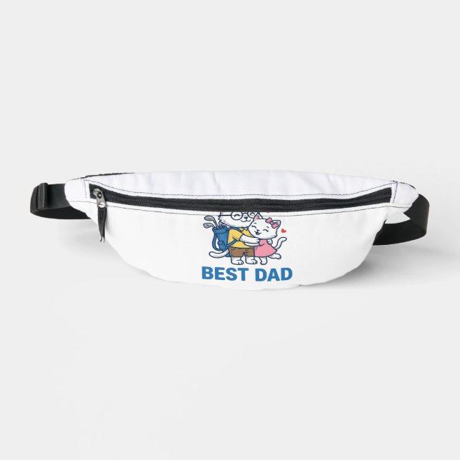 Best Dad Golf Cat Hug Cute Vector Design_1 Bum Bags (Front)