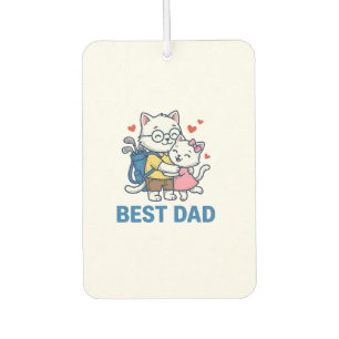 Best Dad Golf Cat Hug Cute Vector Design_1 Car Air Freshener