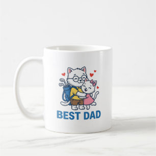 Best Dad Golf Cat Hug Cute Vector Design_1 Coffee Mug
