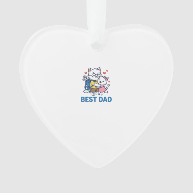 Best Dad Golf Cat Hug Cute Vector Design_1 Ornament (Front)