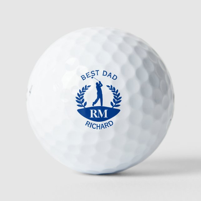 Best Dad Golfer Monogram First Name  Golf Balls (Front)