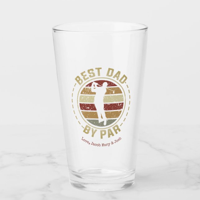 Best Dad Golfer Personalised Glass (Front)