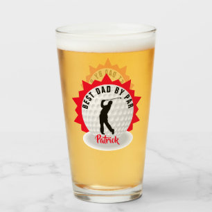 Best Dad Golfer Pun Personalised Glass