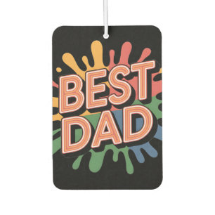 Best Dad Graphic: Father's Day Retro Lettering Car Air Freshener