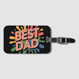 Best Dad Graphic: Father's Day Retro Lettering Luggage Tag