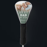 Best Dad Green Photo Father Golf Head Cover<br><div class="desc">This personalized golf head cover features a clean and elegant design with a soft sage green gradient background and crisp white fonts for a fresh, modern look. The phrase “Best Dad By Par” is displayed at the top in a classic serif font, giving it a timeless and heartfelt touch. At...</div>