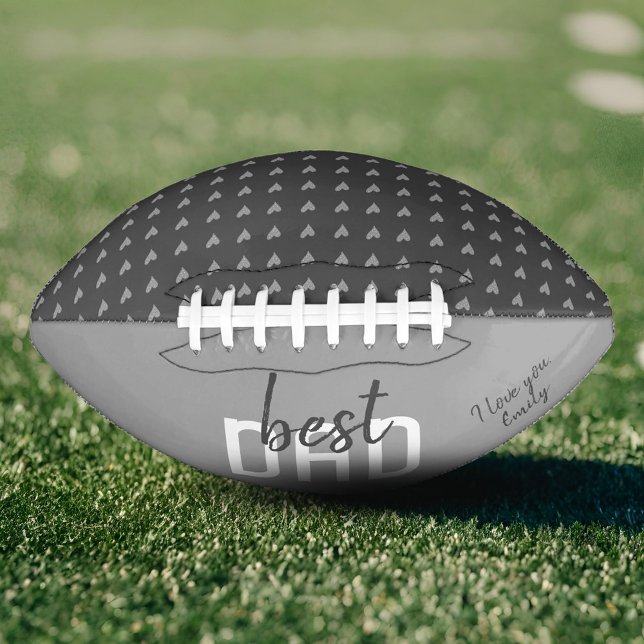Best Dad Grey Heart Pattern Father`s Day American Football (Creator Uploaded)