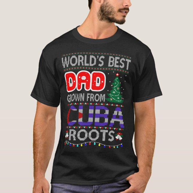 Best Dad Grown Cuba Roots Christmas Sweater (Front)