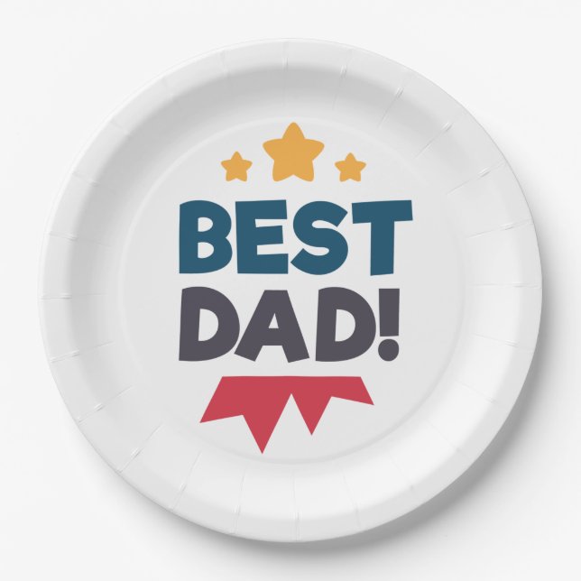 Best Dad Happy Father's Day | Paper Plate (Front)