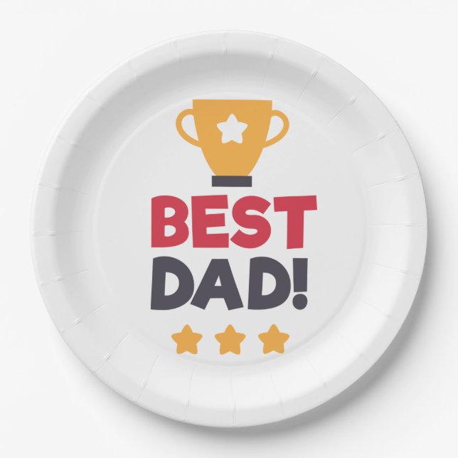 Best Dad Happy Father's Day | Paper Plate (Front)