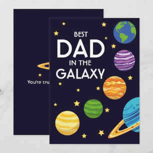 Best Dad in the Galaxy Father's day Space Planets Holiday Card