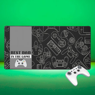 Best Dad in the Game Digital Dark Desk Mat