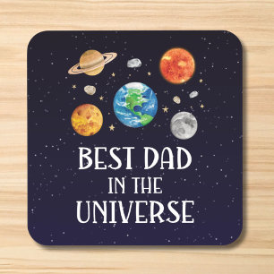 Best Dad in The Universe Funny Quote Fathers Day Coaster