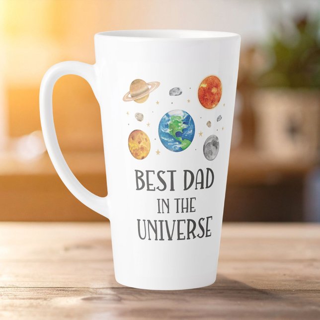 Best Dad in The Universe Funny Quote Fathers Day  Latte Mug (Creator Uploaded)