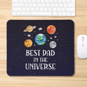 Best Dad in The Universe Funny Quote Fathers Day Mouse Mat