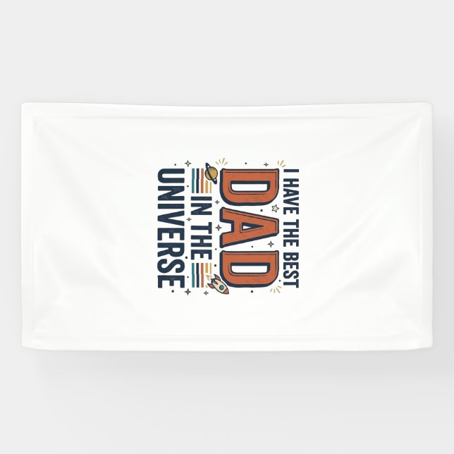 Best Dad in the Universe Space Vector Design_1 Banner (Horizontal)