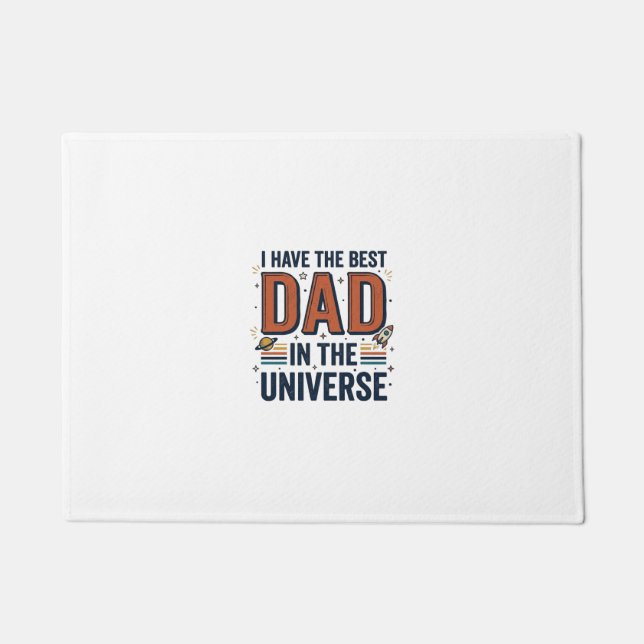 Best Dad in the Universe Space Vector Design_1 Doormat (Front)