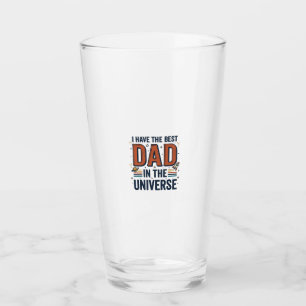 Best Dad in the Universe Space Vector Design_1 Glass