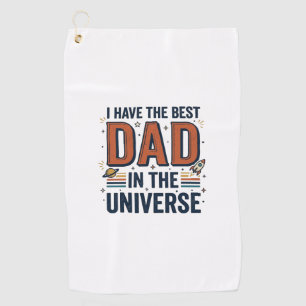 Best Dad in the Universe Space Vector Design_1 Golf Towel