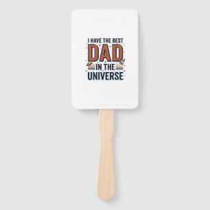 Best Dad in the Universe Space Vector Design_1 Hand Fan