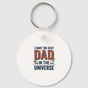 Best Dad in the Universe Space Vector Design_1 Key Ring