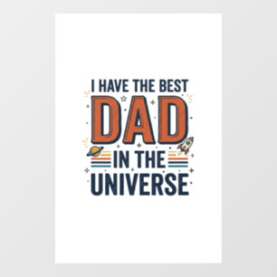 Best Dad in the Universe Space Vector Design_1 Window Cling