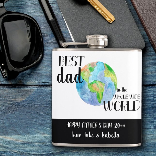 Best Dad in the Whole Wide World Father's Day Hip Flask (Creator Uploaded)