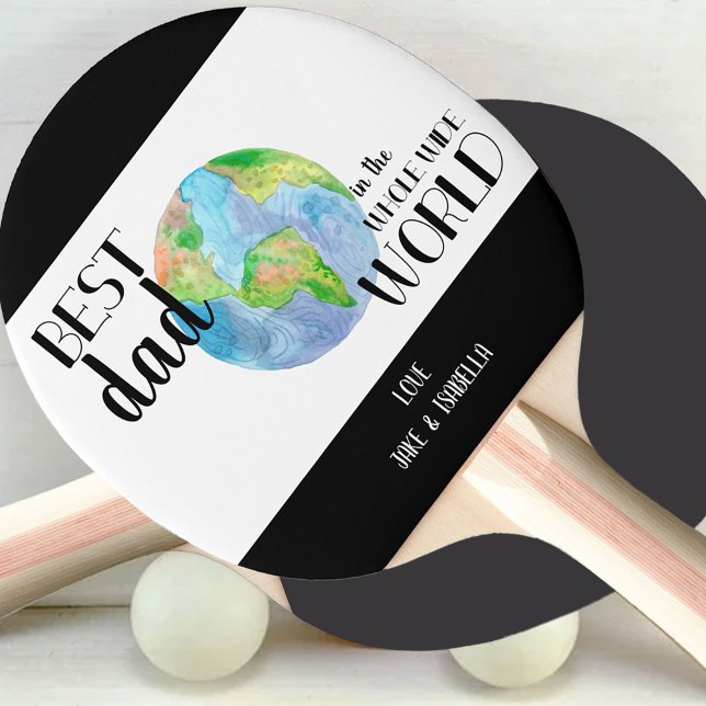 Best Dad in the Whole Wide World Personalised Ping Pong Paddle (Creator Uploaded)