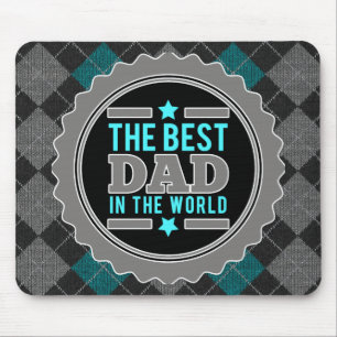 Best Dad in the World Argyle Patterned Mouse Mat