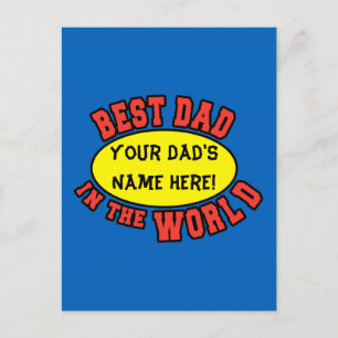 Best Dad in the World Customise Father's Day Postcard