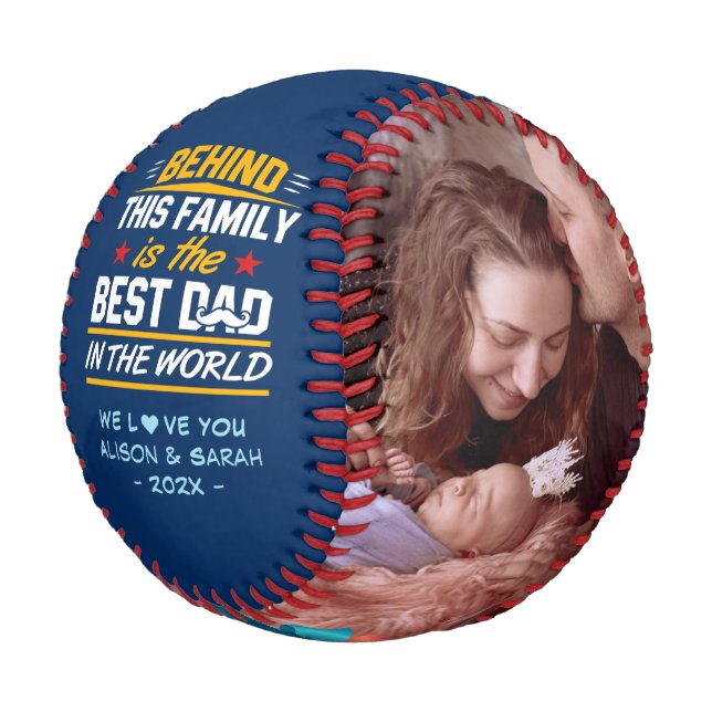 Best Dad in the World Family Photos - Navy Blue Baseball (Angled)