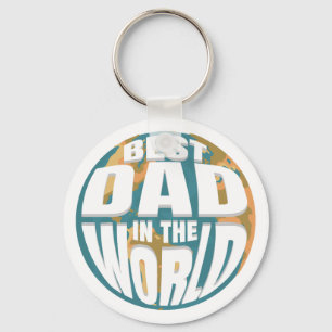 Best Dad in the World Father's Day Classic Earth Key Ring