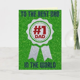Best Dad In The World Father's Day Glitter Card