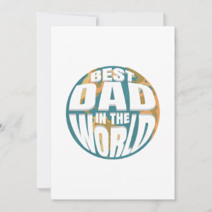 Best Dad in the World Father's Day Simple Vintage Holiday Card