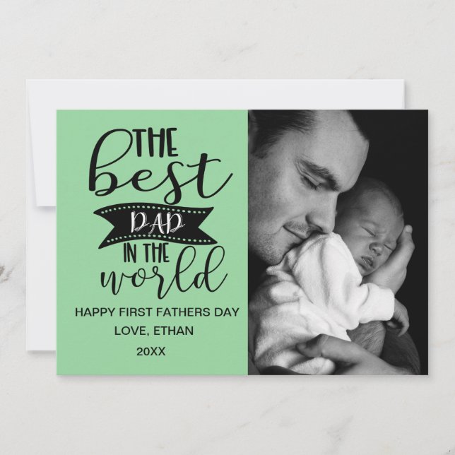 Best Dad in the World- Father's Photo Card (Front)