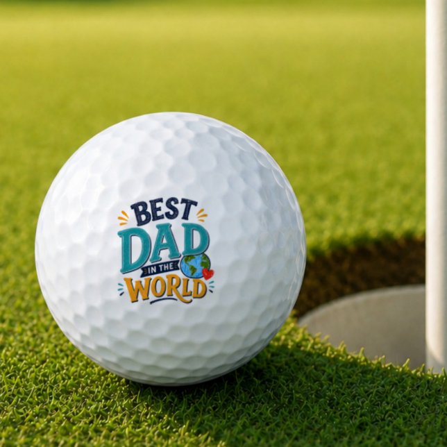 Best Dad in the World Golf Ball (Creator Uploaded)