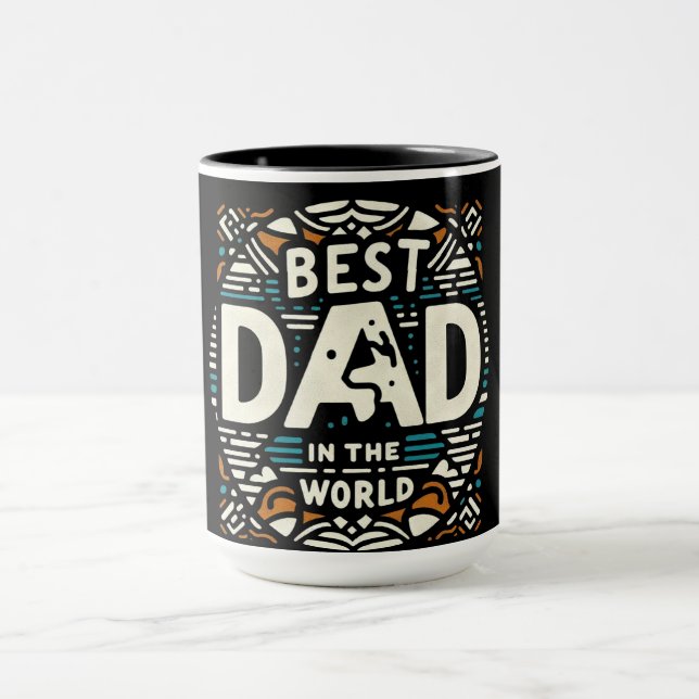 Best Dad In The World - Retro Geometric Mug (Center)