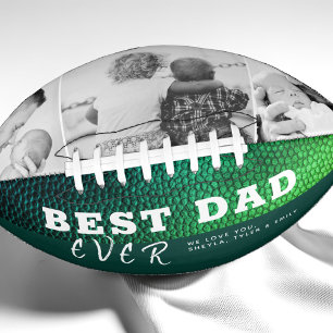 Best Dad Leather Father`s Day 3 Photo Collage American Football