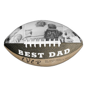 Best Dad Leather Print 3 Photo Collage American Football