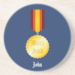 Best Dad Medal Brooch Father’s Day Coaster