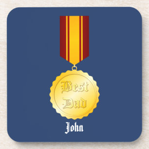 Best Dad Medal Brooch Father’s Day Coaster