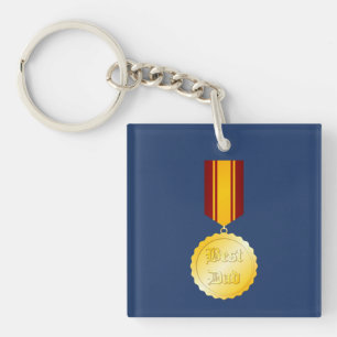 Best Dad Medal Brooch Father’s Day Key Ring