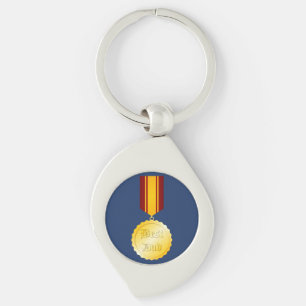 Best Dad Medal Brooch Father’s Day Key Ring
