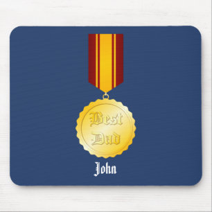 Best Dad Medal Brooch Father’s Day Mouse Mat