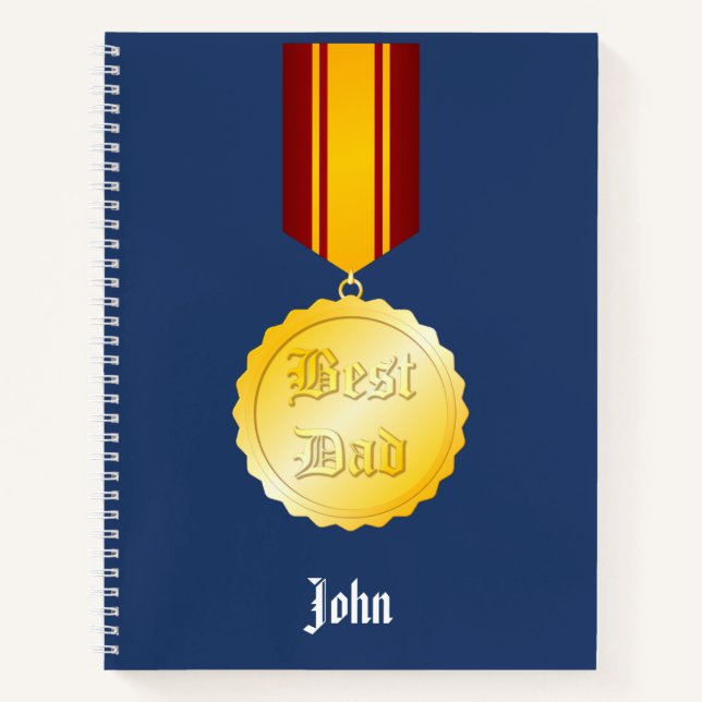 Best Dad Medal Brooch Father’s Day Notebook (Front)