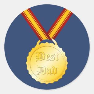 Best Dad Medal Father’s Day Classic Round Sticker