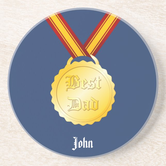 Best Dad Medal Father’s Day Coaster (Front)